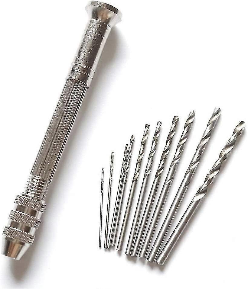 Mini Hand Drill With 10 Puppet Micro Twist Bits (0.8-3.0mm) Rotary Tools Hobby Tools