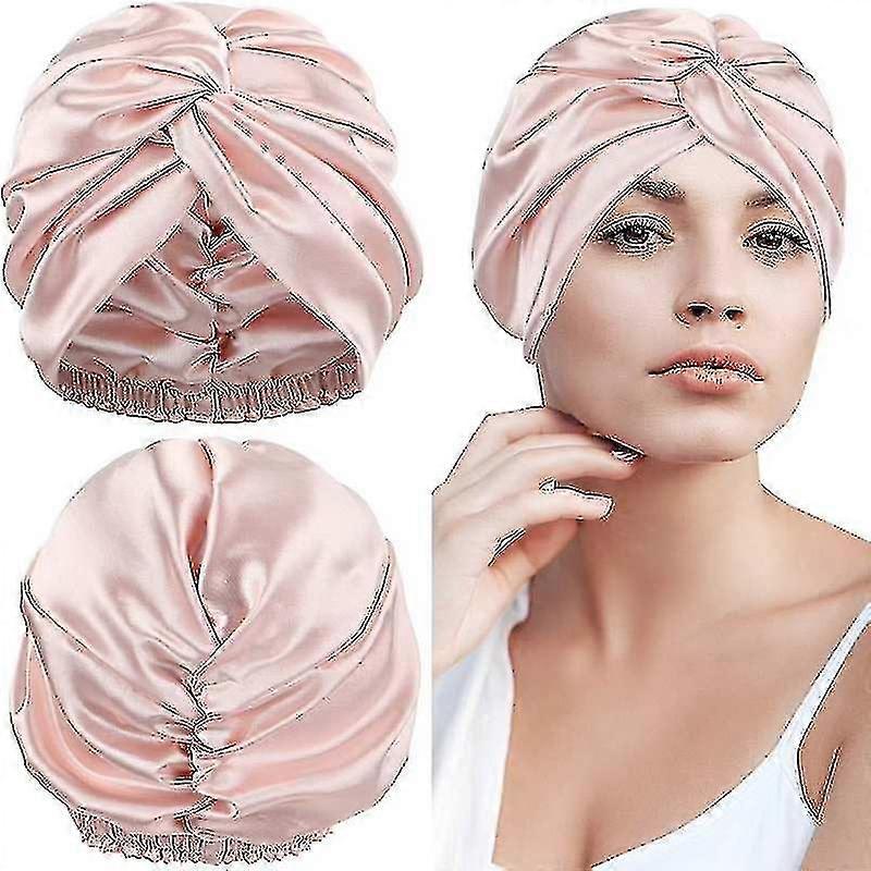 Double Layer Silk Sleeping Hat Elastic Hat