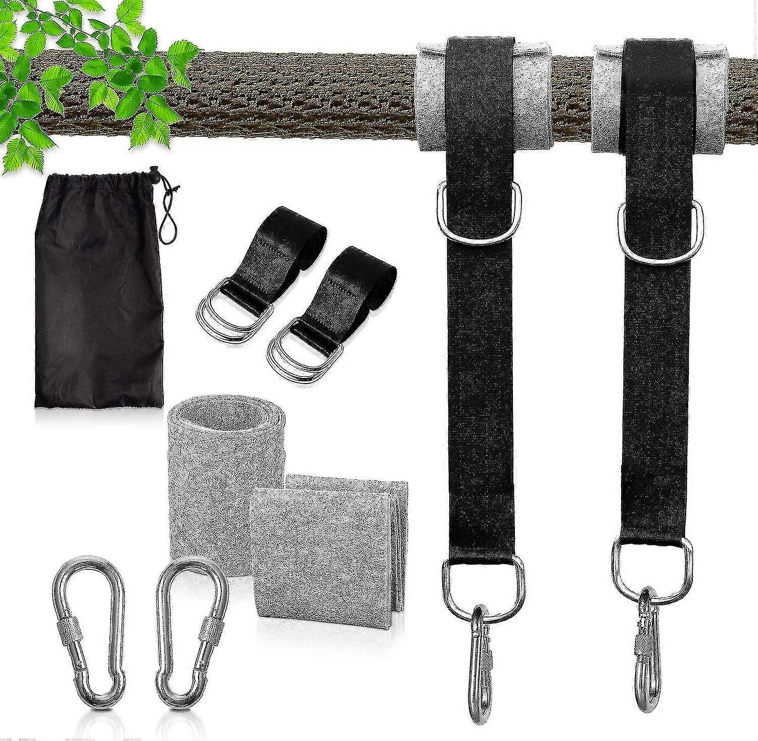 Hammock Hanging Kit 2 Pieces, Stainless Steel Hammock Hook Carabiner Set Load
