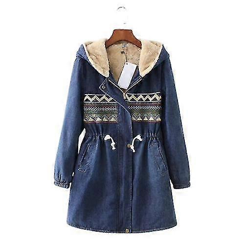 Ladies Insulated Hooded Denim Jacket