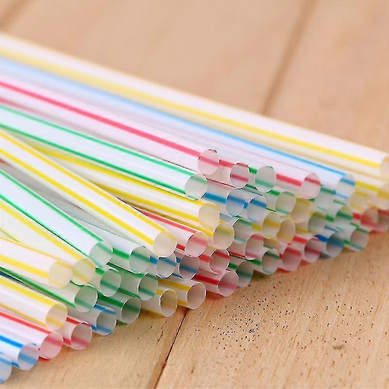Auspicious-200pcs Plastic Drinking Disposable Straws