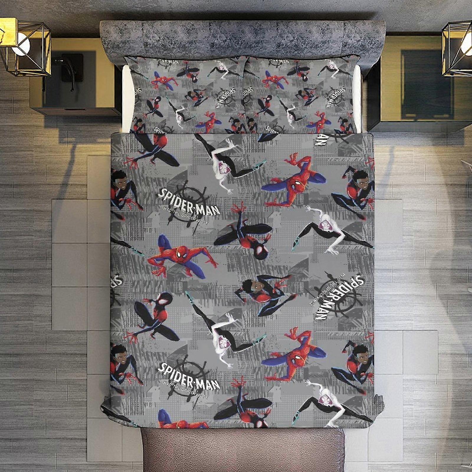 v3386  Bed Sheets Bedding Spider-Man 1 3 Pieces Duvet Cover Set Full Size Super Soft Fade Resistant Microfiber 1 Cover with Zipper and 2 Pillowcases,E