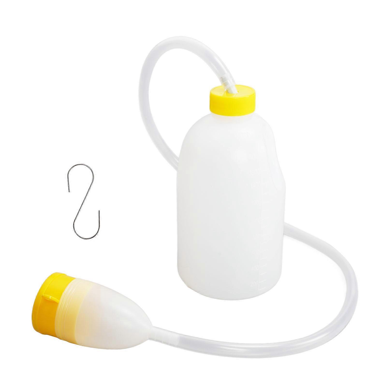 Mens Urinal Bottle with 90cm Urinary Tube 1700ml Large Capacity Pee Bottle with Lid Deodorization Urinal for Patients Elderly