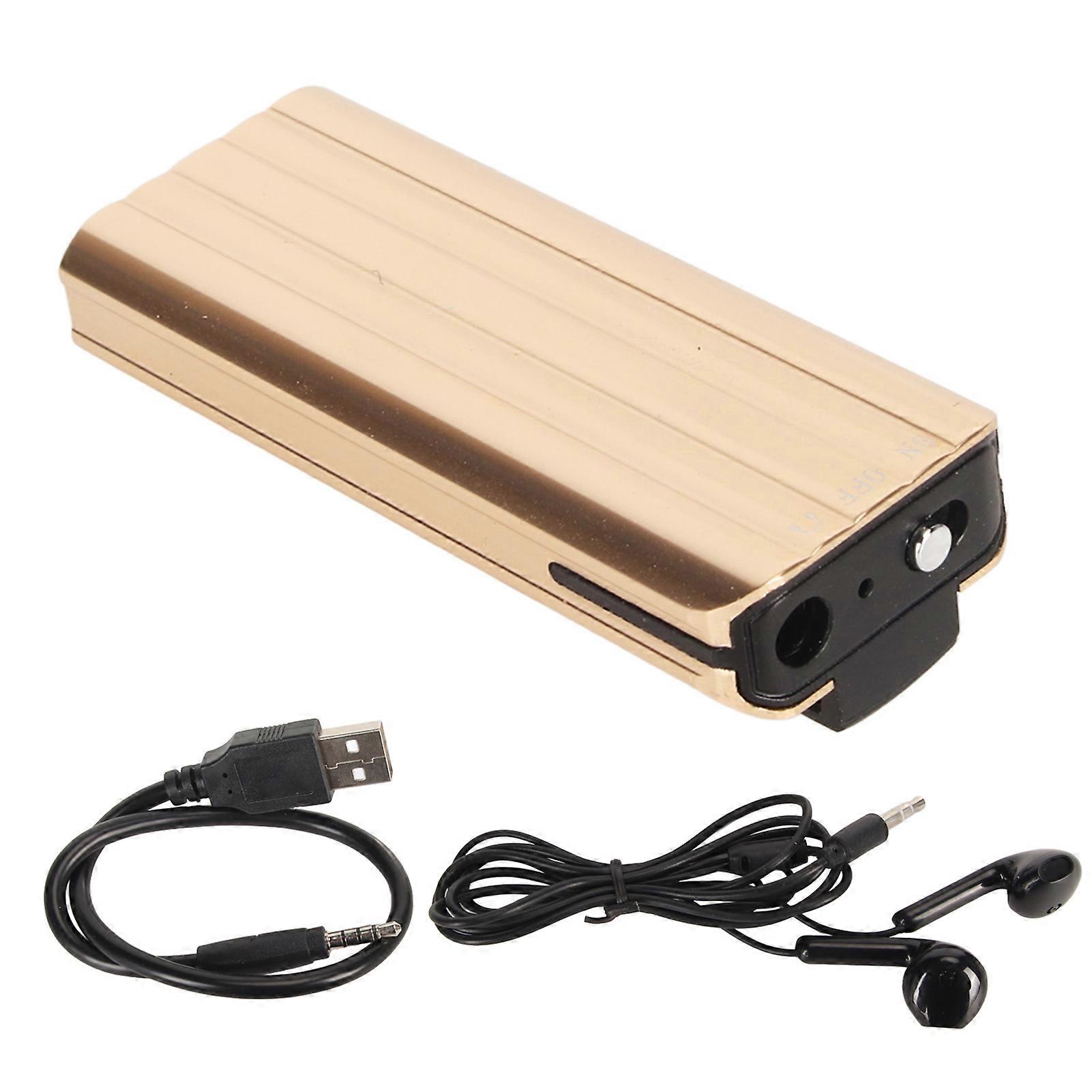 Mini Recorder HD Noise Reduction One Key Recording Portable Small Voice Activated Recorder for Class Meeting Gold 8g