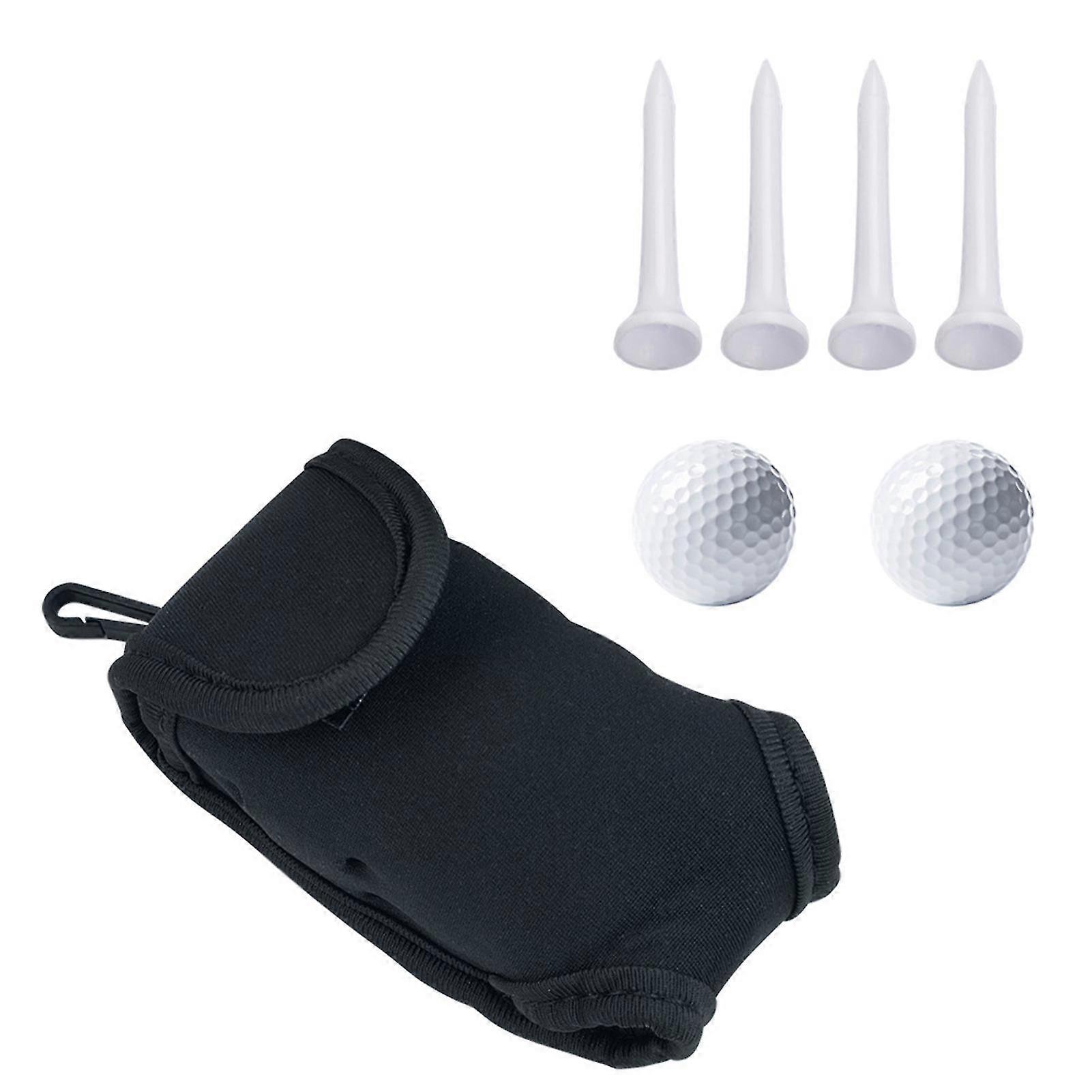 フック付きポータブルゴルフバッグ1セットゴルフティーボールホルダーオーガナイザーネオプレンゴルフアクセサリーツールキャリーポーチウエストパック愛好家ギフト