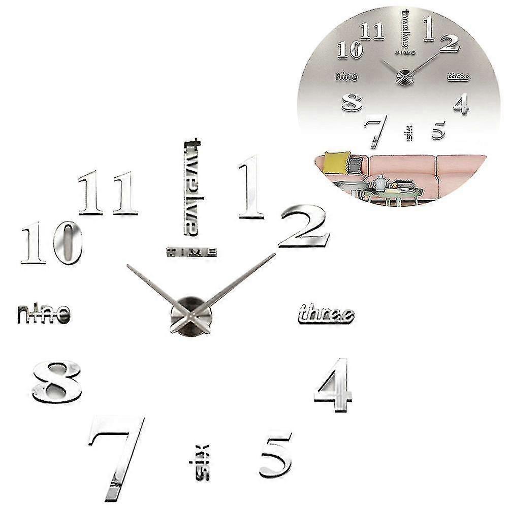 3d wall clock mirror wall stickers creative diy wall clocks
