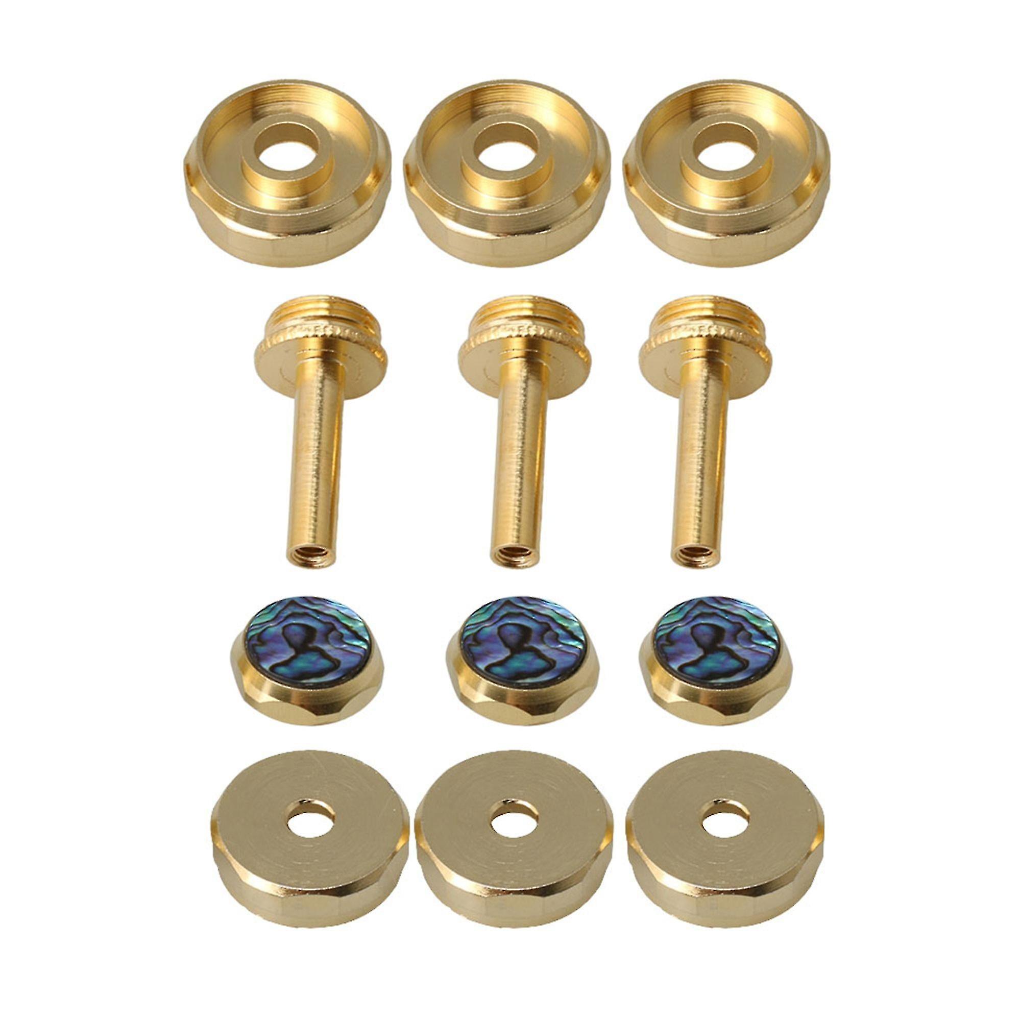 Brass Instrument Replacement Parts 3 Packs Trumpets Finger Buttons Abalone Shell Connecting Rods Valve Caps