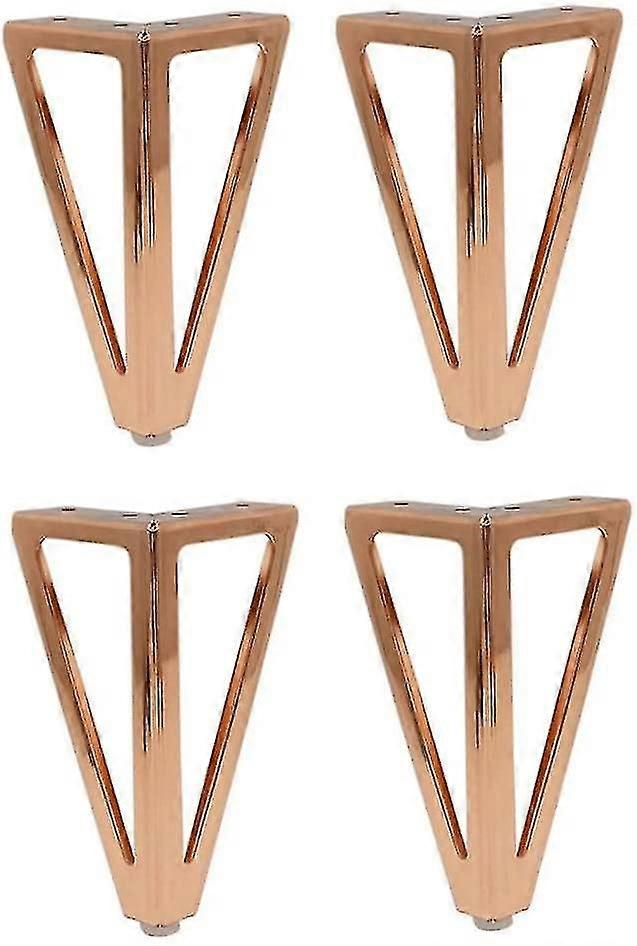 4 قطع الأثاث المعدني قدم مثلث مجلس الوزراء الساقين استبدال قدم لأريكة الجدول ارتفع الذهب ، وأجهزة الأثاث