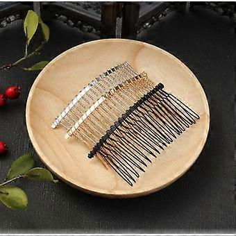 3 Pcs 20 Teeth Hair Side Comb Metal Black Gold Silver Vintage Wire Twist Hair Clips Pins For Women Girls Ladies Party Wedding Veil Bridal Hair Accesso
