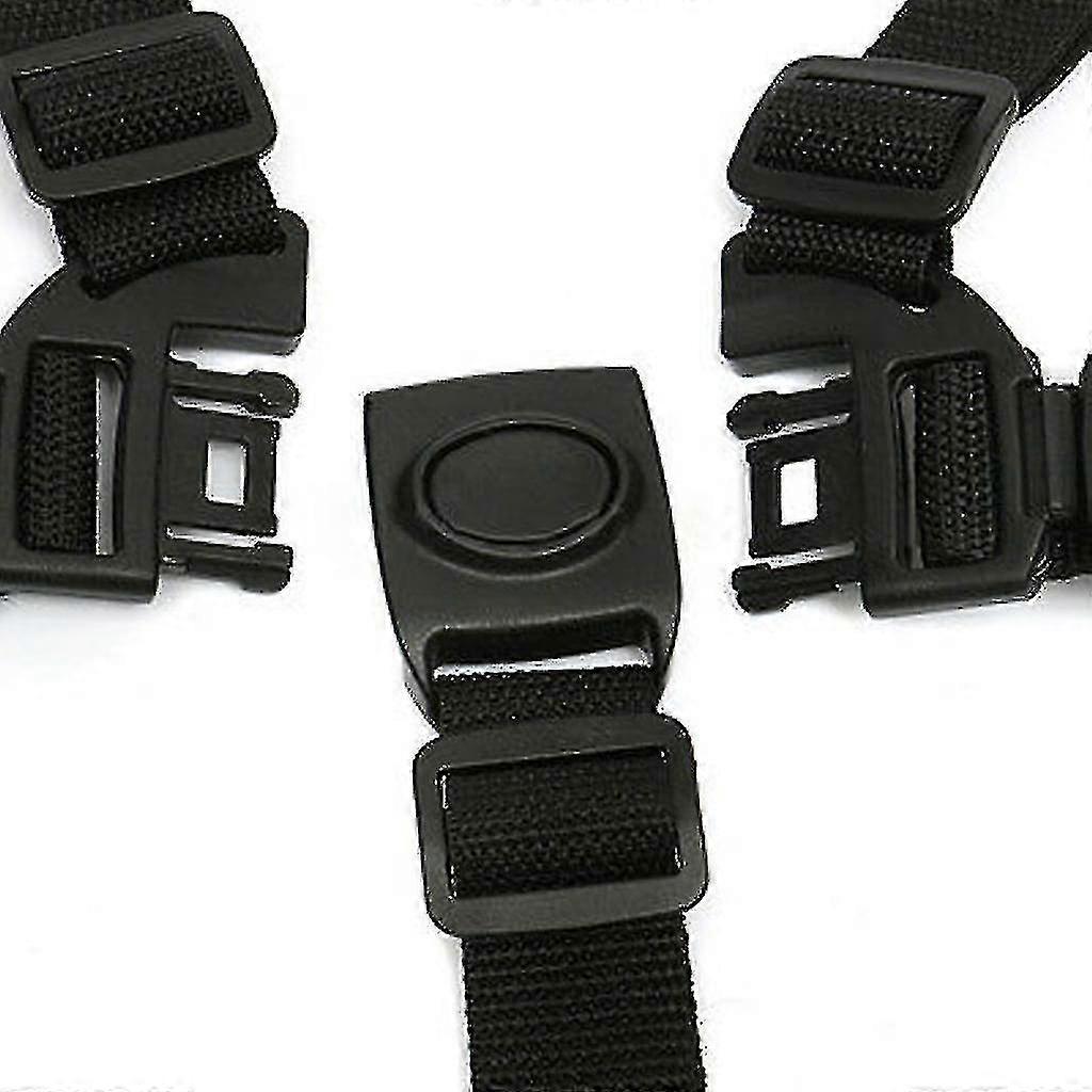 5 Point Child Safety Belt - Adjustable Rotating Hook For Pushchair Highchair - Baby Safety Belt (black)