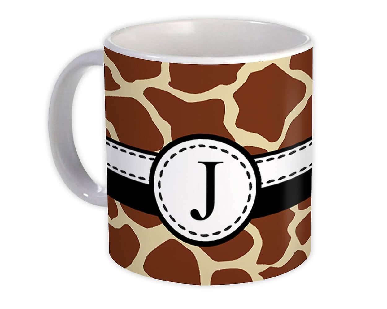 Gift Mug: Monogram Letter J Giraffe