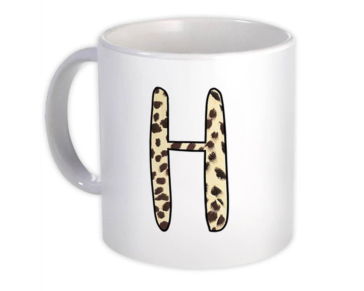 Geschenkbecher: Monogramm Buchstabe H Gepard
