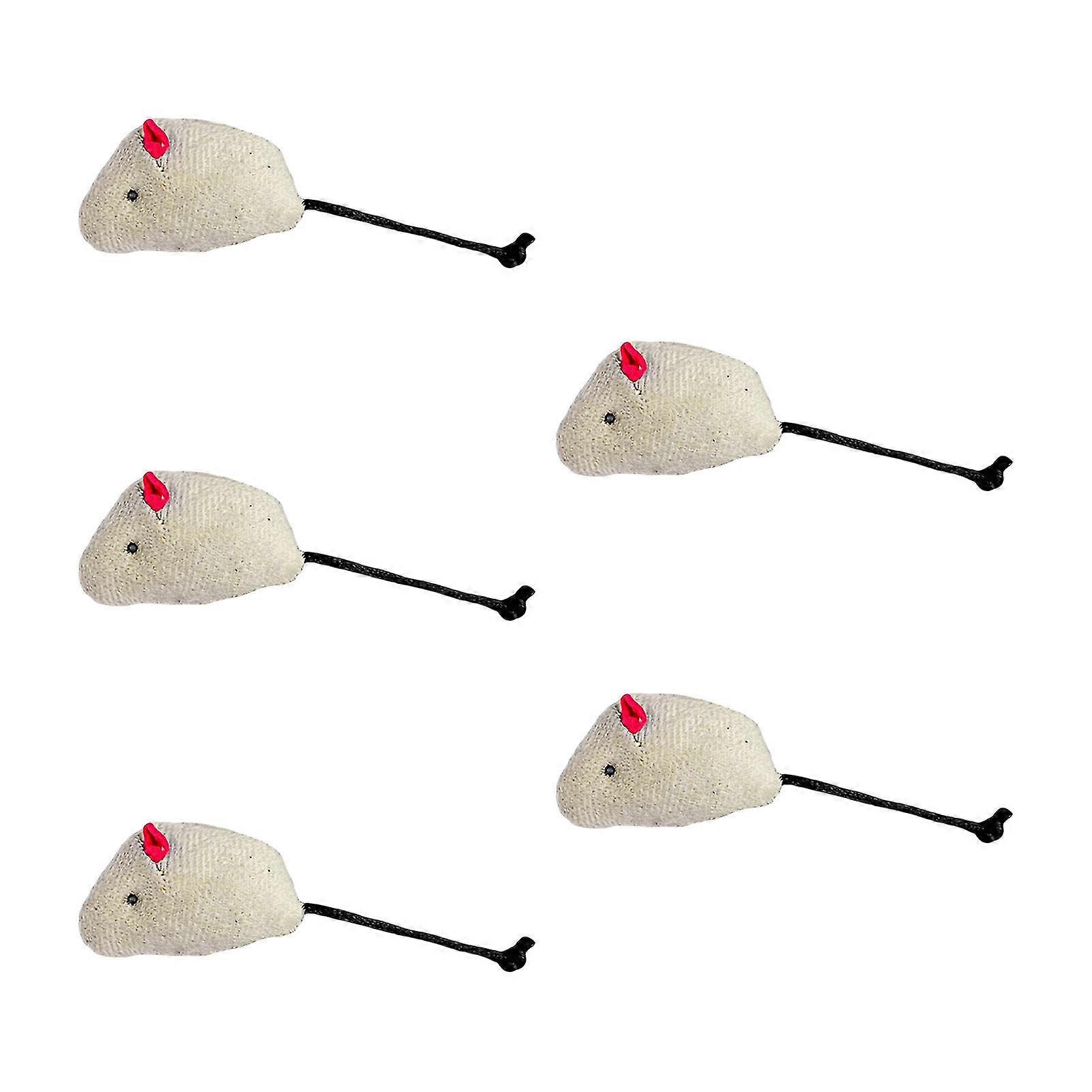 5pcs Teaser Toy Mouse Shape Interactive Lightweight Relieve Boredom Pet Teething Toy Cat Supplies