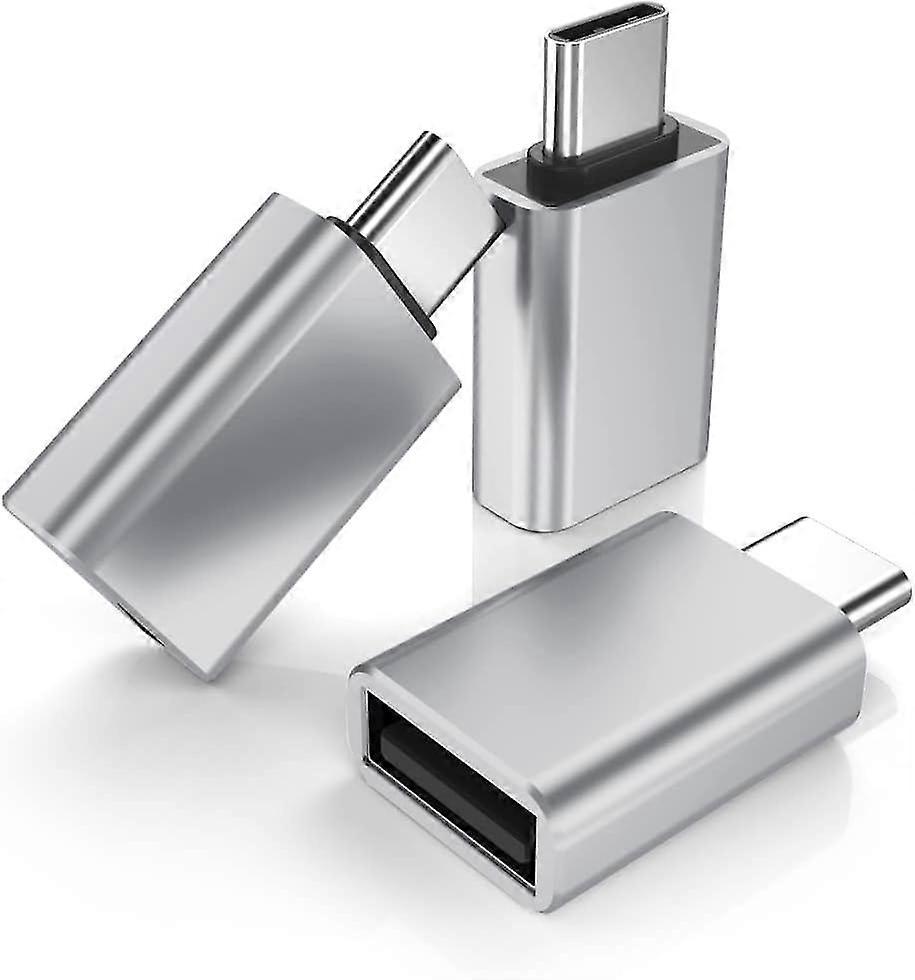 Silver - 3 Pack Usb C Male To Usb 3.0 Female Adapter,thunderbolt 3 Type C Otg Key Converter For Macbook Pro 2022,ipad Mini 6 Air 4 5th Gen,surface Go