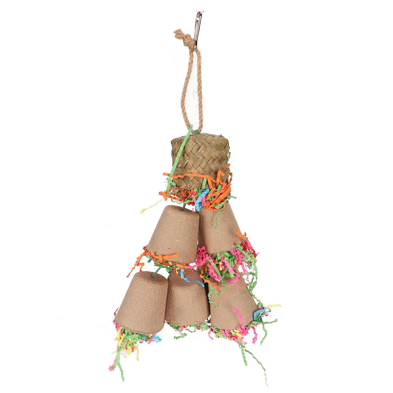Bird Foraging Toys Brightly Colored Palm Paper Cups for Parrots Chewing and Shredding