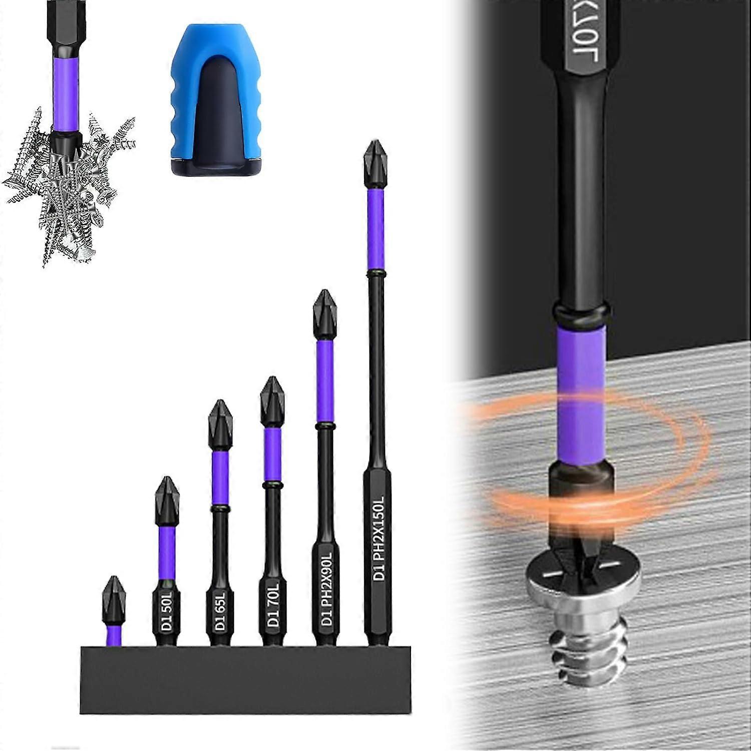 6pcs D1 Anti-Slip And Shock-Proof Bits With Phillips Screwdriver Bits,100% New
