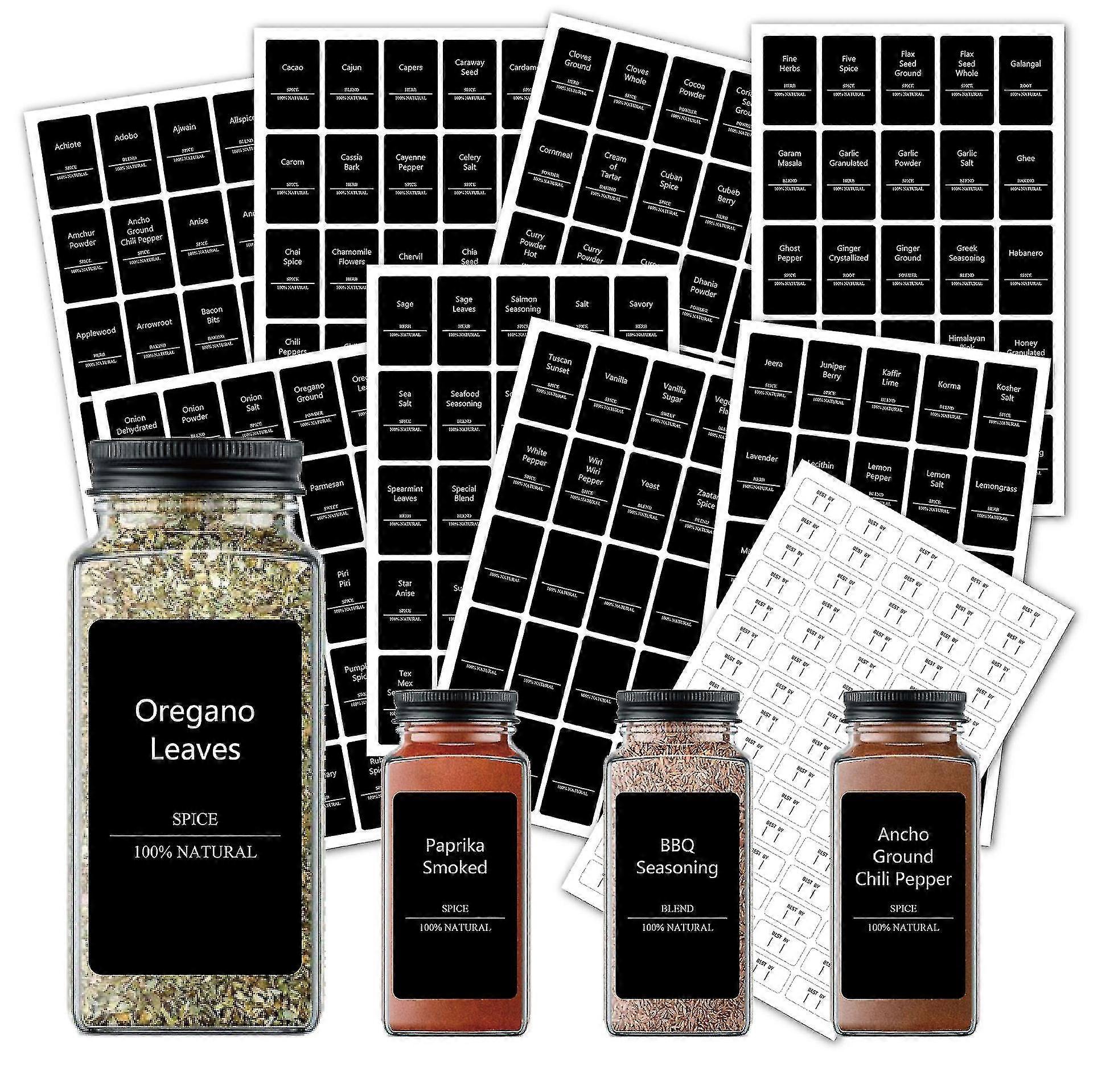 275 Pcs Spice Jar Labels, Does't Include Jars, Write-on Labels For Diy, Waterproof, Oil Resistant, No Residue Herb Seasoning Labels For Kitchen Pantry