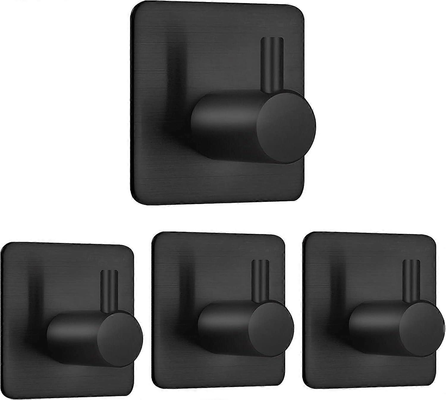Self Adhesive Hooks 4 PC,Coat Hooks, Stainless Steel Wall Hooks