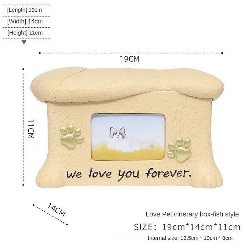Pet Urn Resin Puppy Cat Memorial Box Dog Kitten Angel Love Funeral Offerings Bone section