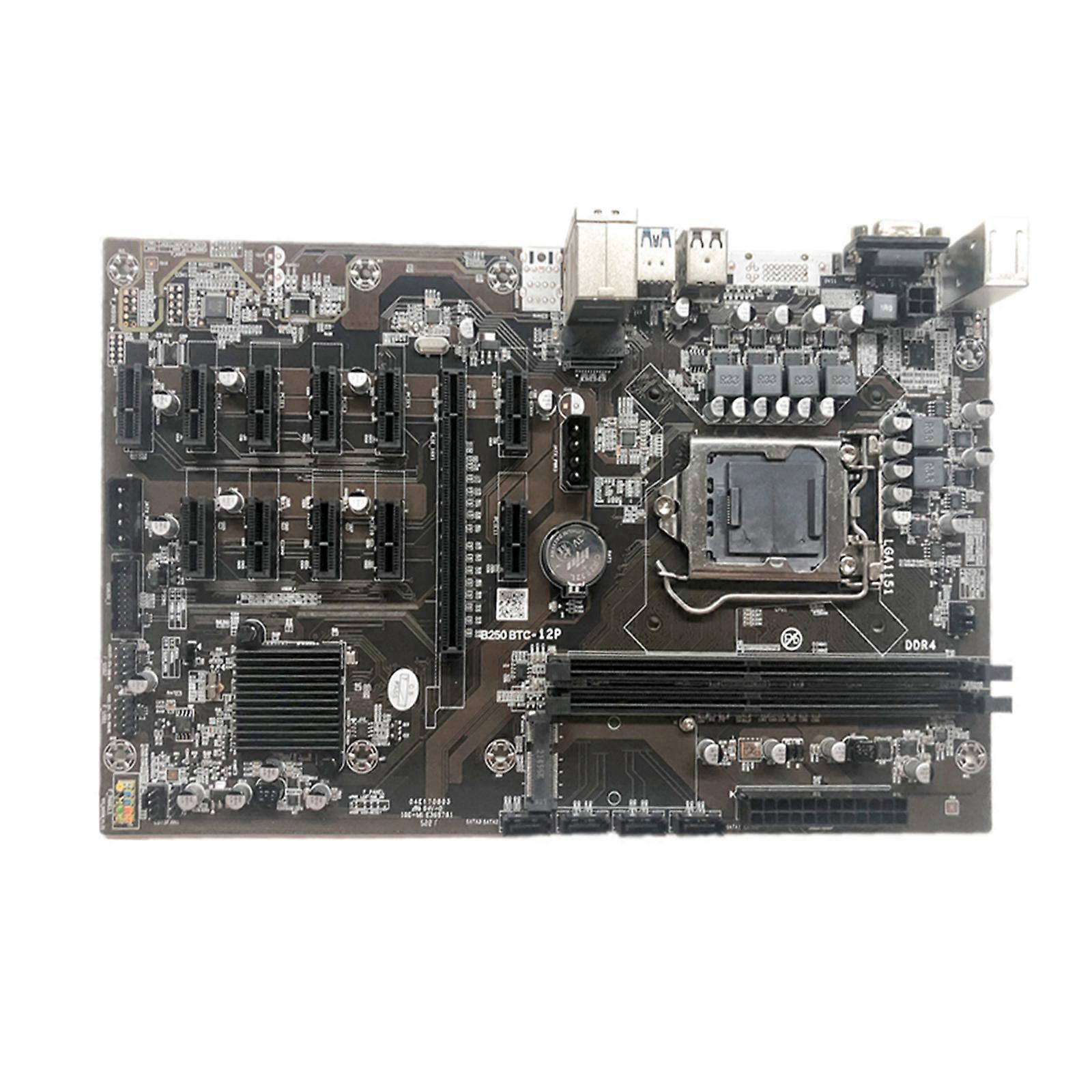 B250 BTC Mining Motherboard LGA 1151 DDR4 Memory 12 PCI-E MSATA for Mining