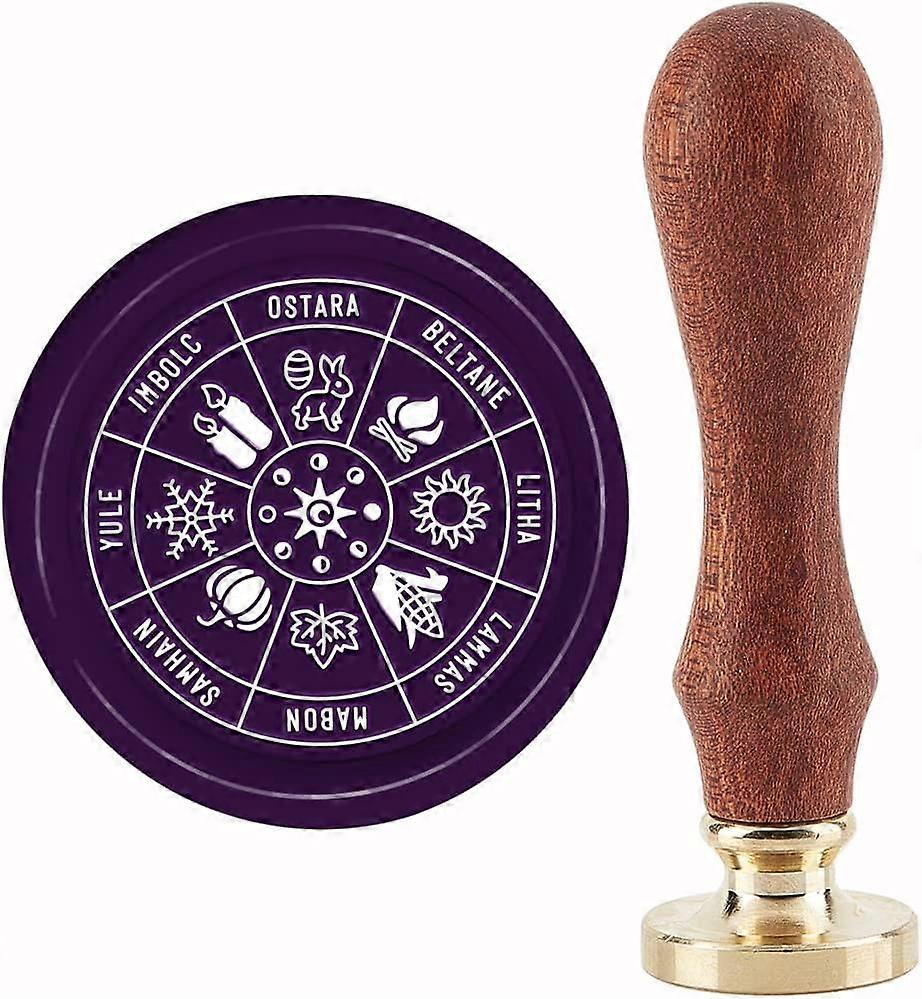 Divine Wax Seal Stamp Divine Sealing Wax Stamps 30mm Retro Vintage Removable Brass Stamp Head with Wood Handle for Wedding Invitations Halloween Chris