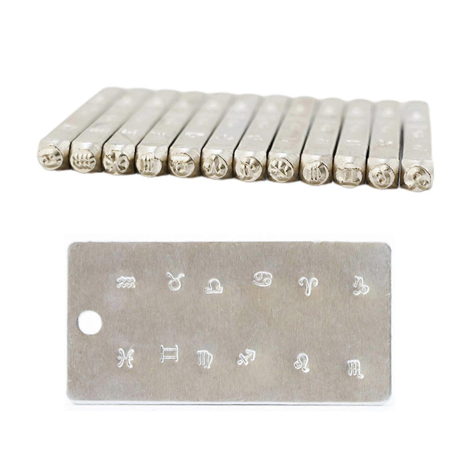 12Pcs Constellations Design Metal Stamp Set 3MM Pattern Metal Punch Stamp Tool
