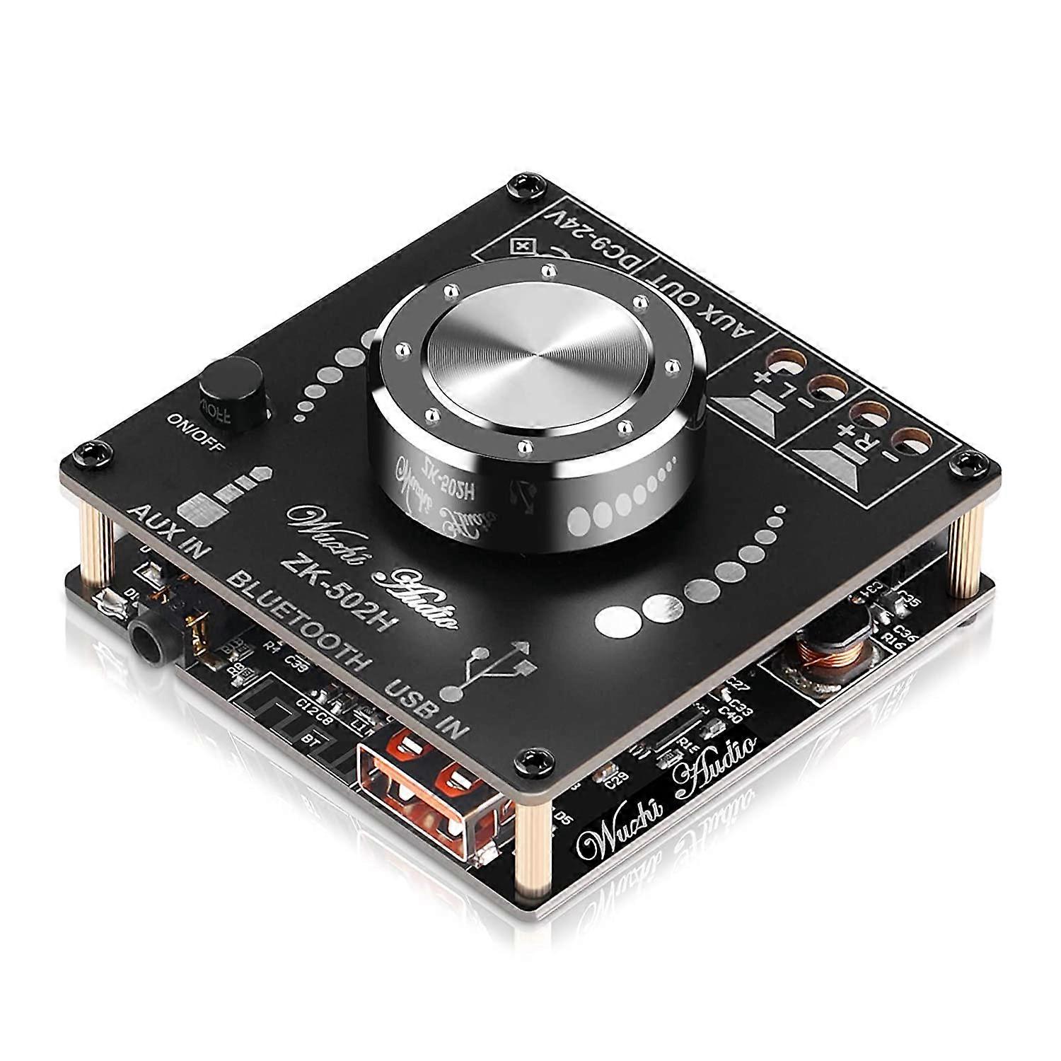 Dww-Bluetooth-Verstärkerplatine Hifi Stereo 2.0 TPA3116D2 2X50W Audio-Verstärkermodul Digitale Endstufe Bluetooth 5.0 Zweikanal-AMP mit AUX I