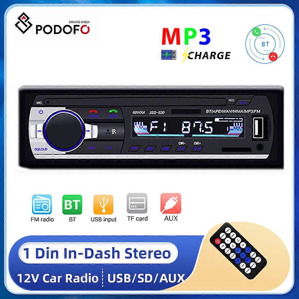 1DIN JSD520 נגן MP3 Bluetooth רדיו לרכב סטריאו שלט רחוק אודיו דיגיטלי מוסיקה סטריאו 12V רכב רדיו נגן MP3