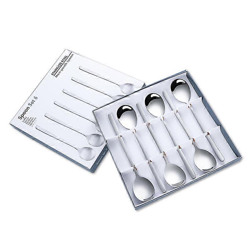 6pcs Cutlery Set Tableware Tableware Spoons Silver Stainless Steel