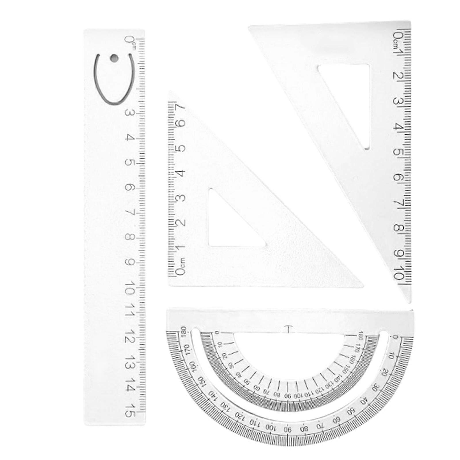 Student Stationery Set Triangle Plate Measuring Tools Protractor