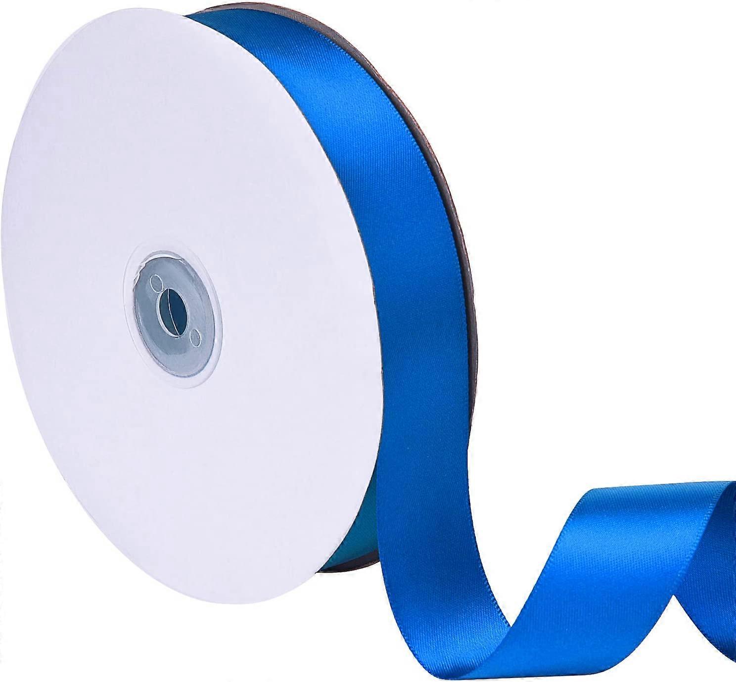 Double Face Satin Ribbon Roll, 1 inch Wide 50 Yard Length (Blue)