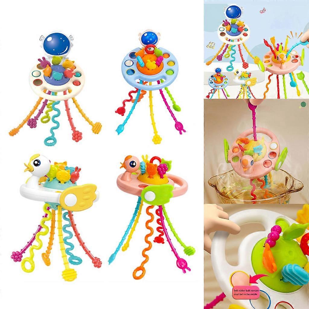 Safe Plastic Pull String Interactive Toy Teething for Toddlers Age 3 Months+