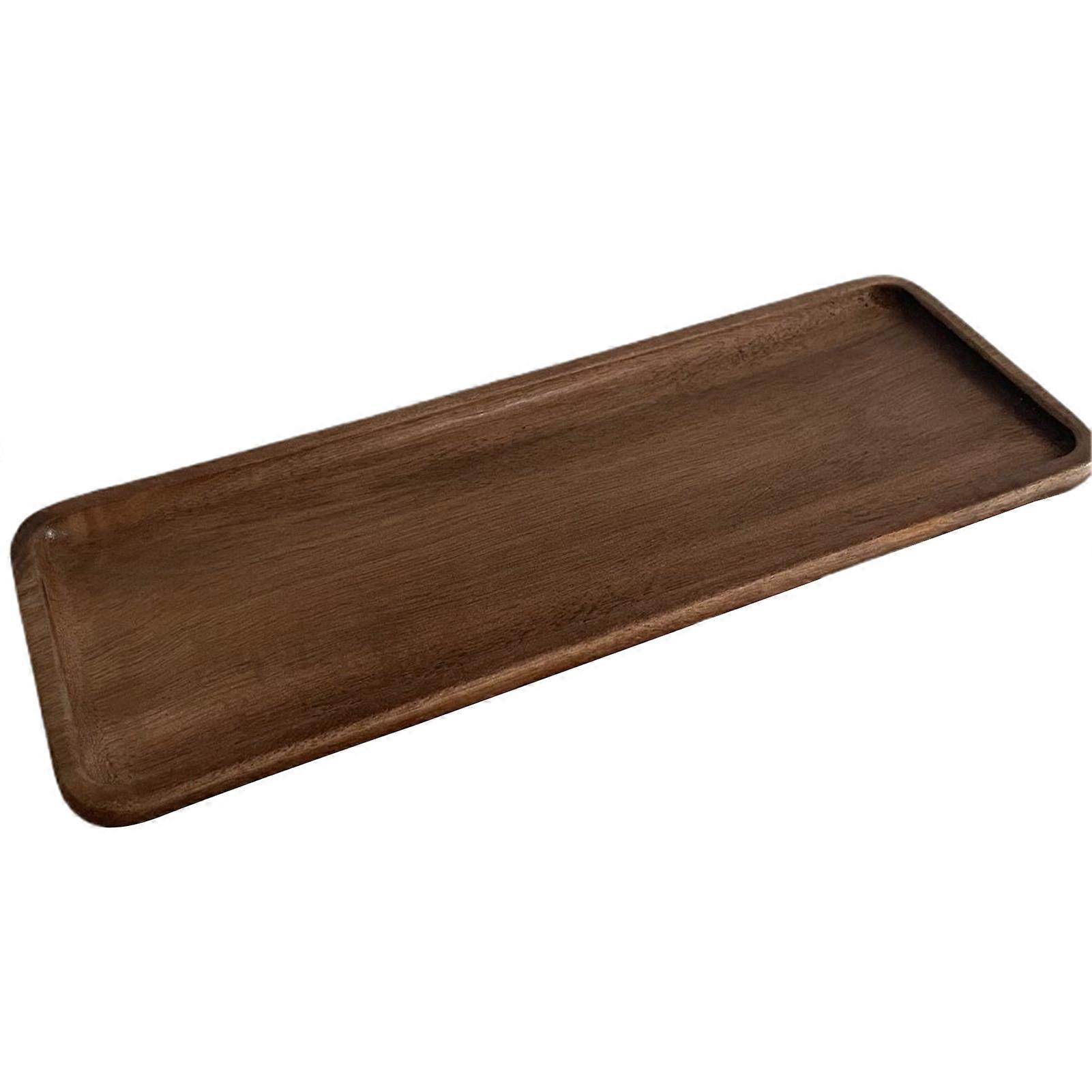 Storage Tray Multipurpose Serving Food Drinks Rectangle Teaware Dessert Candy Fruit Bread Solid Wood Plate for Home Jikaixiang
