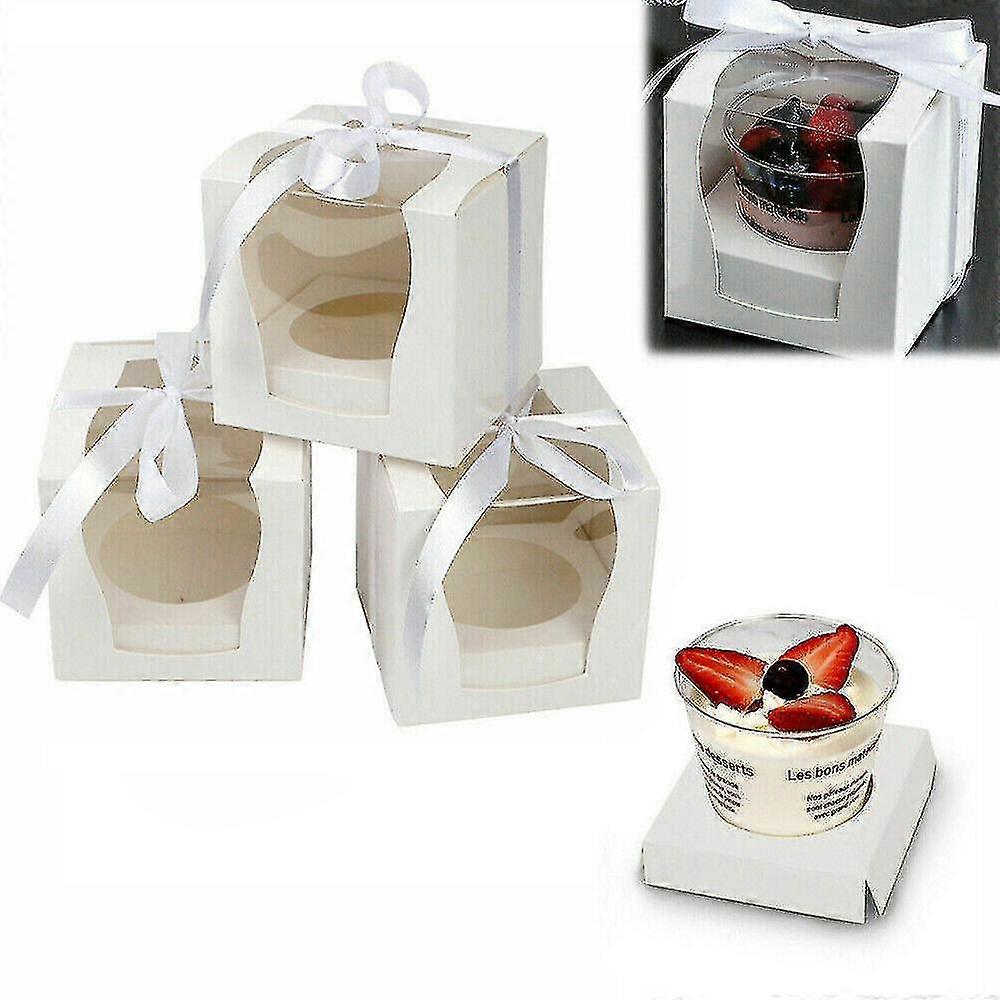 12/36/60pcs Single Cupcake Boxes Party Clear Window Baking Packaging Gifts Boxes