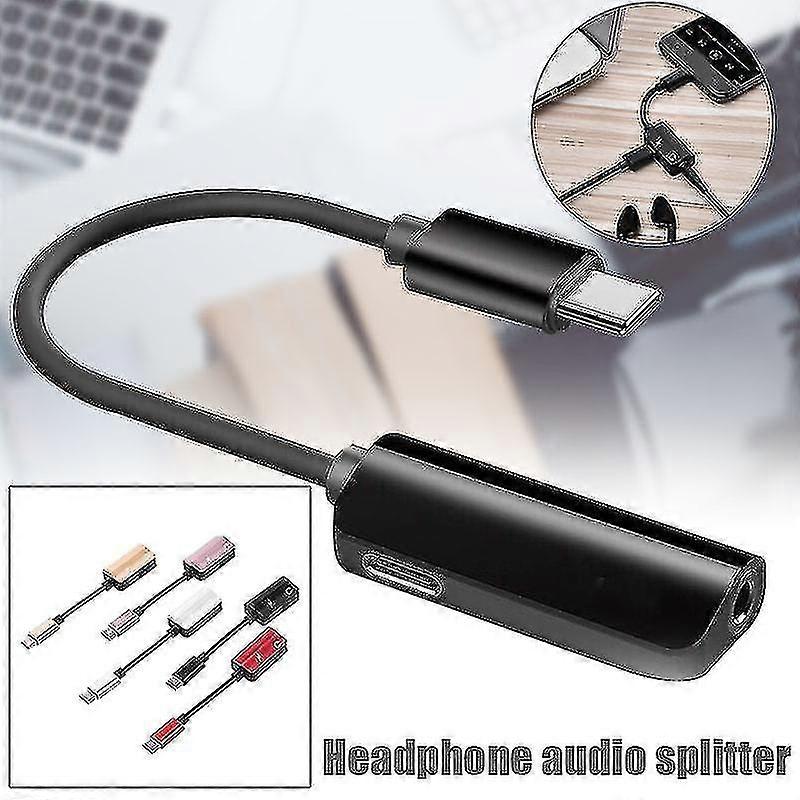 Usb-c Type-c To 3.5mm Jack Aux Headphone Audio Splitter Charging Adapter Cable