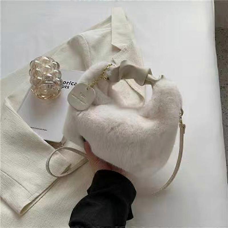 Nova qualidade das mulheres inverno de pelcia falso pele mini bolsa de ombro macio cross-corpo porttil outono casual senhora bolsa meninas saco quente