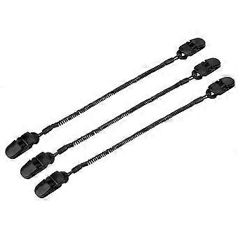 20243pcs Black Cap Retainer Hat Clip for Fishing Apparel Keeper Holder and Coiled Cord