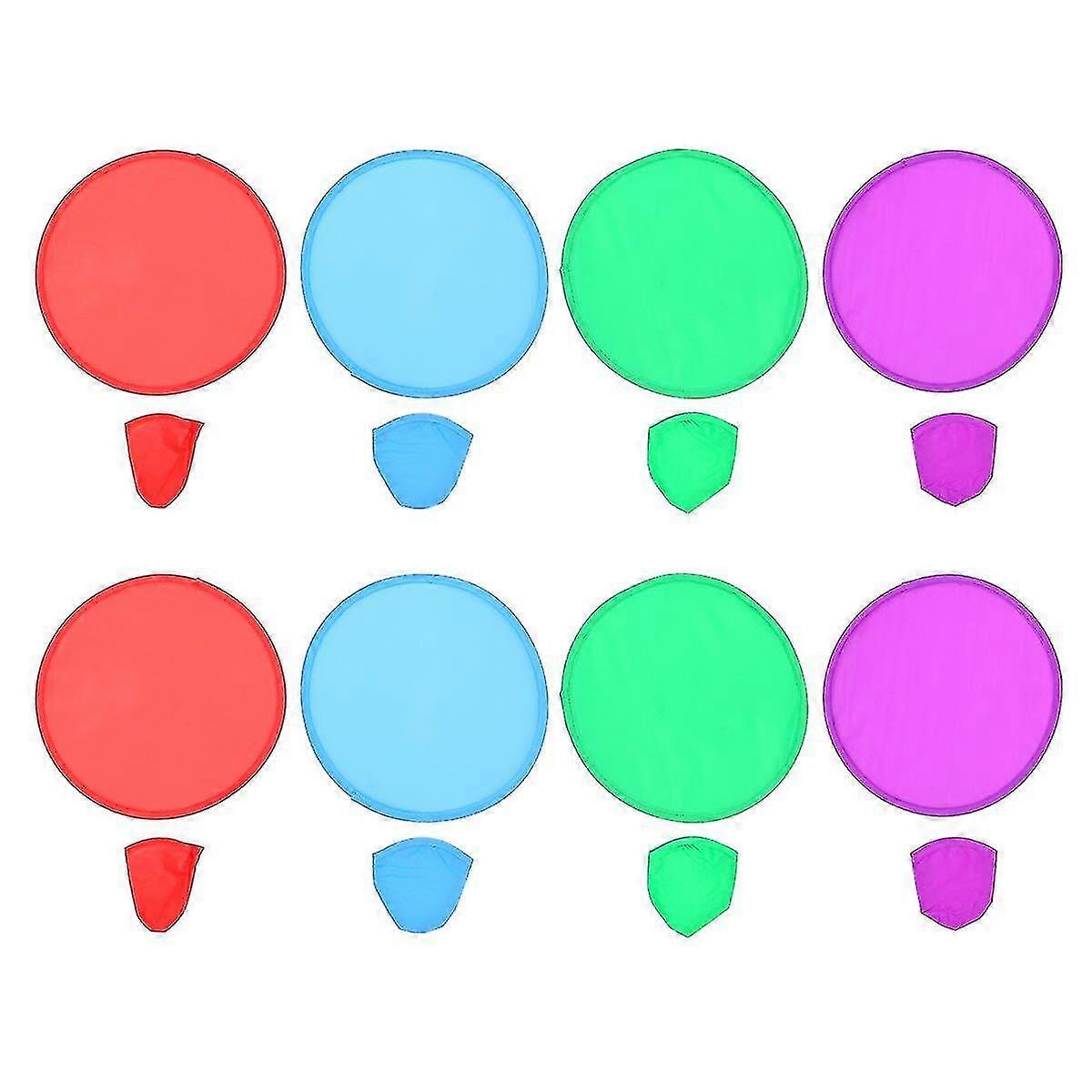 50pcs Foldable Circular Fan Polyester Handheld Folding Flying Disc Summer Outdoor Activity Game Toy (random Color)