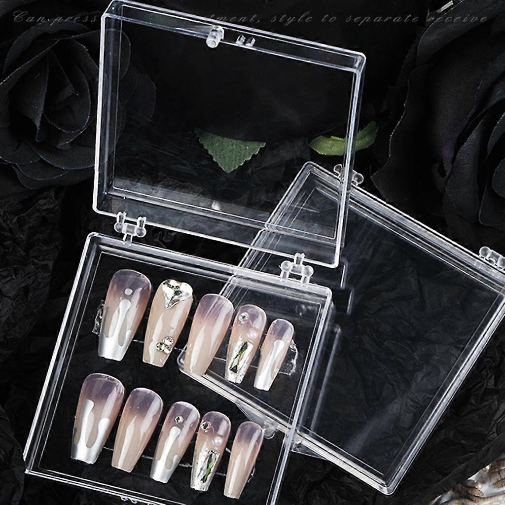 Wear False Nail Gift Box Transparent Clamshell Tool Box Nail Art Storage Box