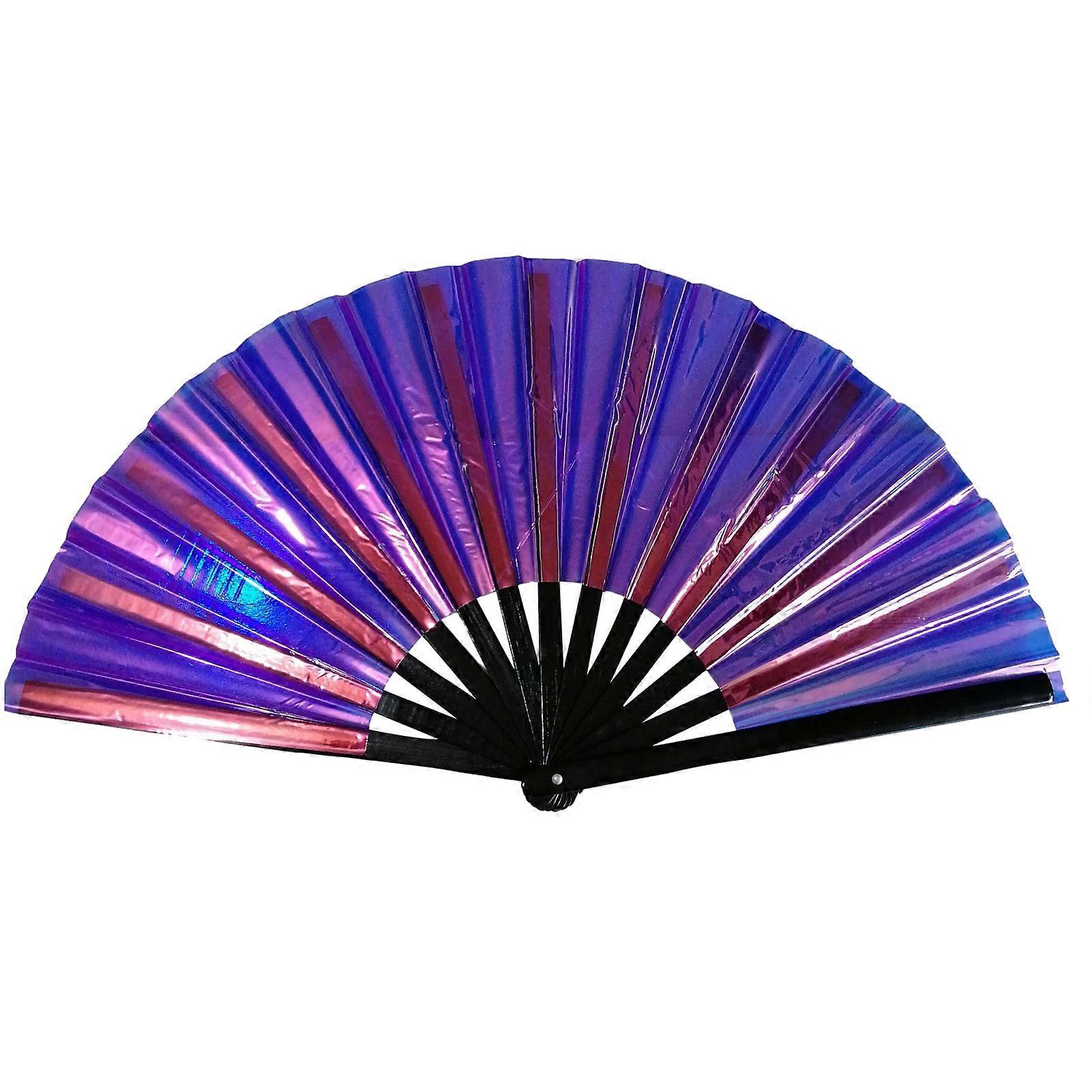 10 Inch Folding Fan Bright Color Hand Rave Fan Festival Renaissance Party Bamboo Party Decorative Dancing Performance Bamboo Holding Hand