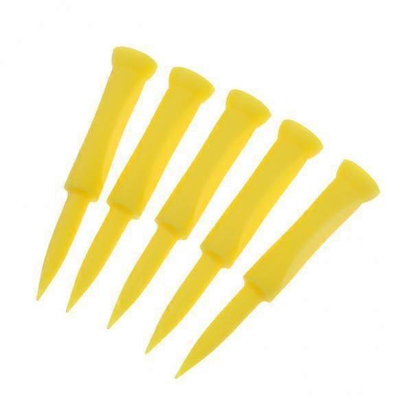 2x5 Pieces Plastic Castle Golf Tee 70mm Yellow - Golfer Training Tool