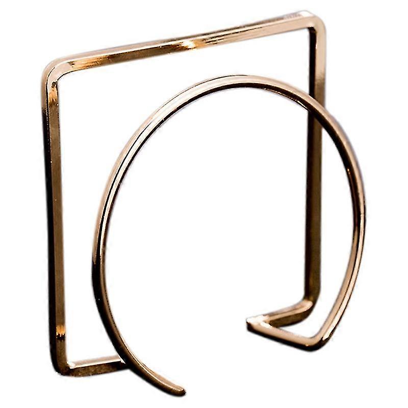 Golden High-End Square Simple Nordic Style Napkin Buckle Soft Model Room Furniture Tableware Orname