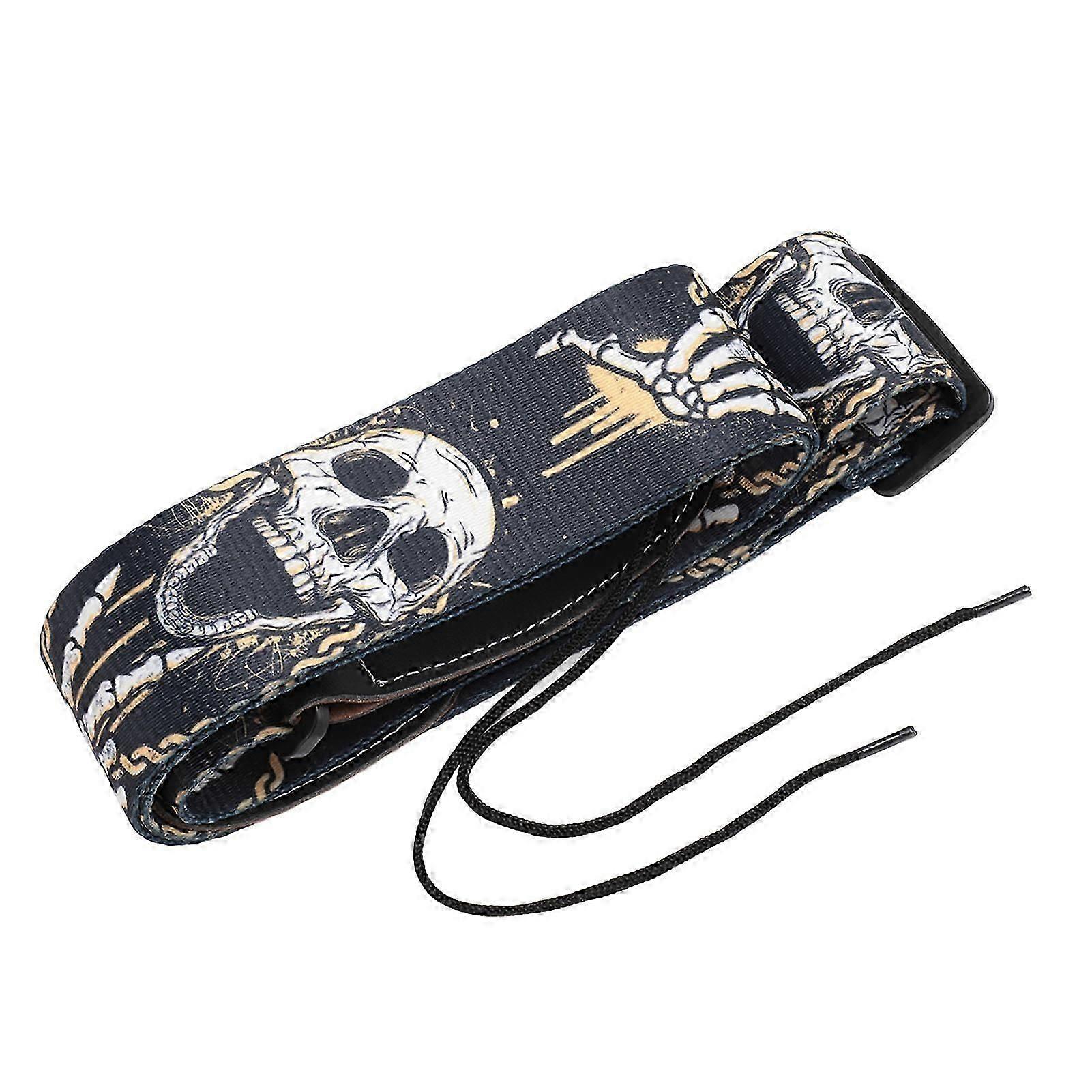 Gitarrrem Cool Skeleton Design Justerbar 2 tum bred polyester gitarrrem för bas elektrisk och akustisk gitarr
