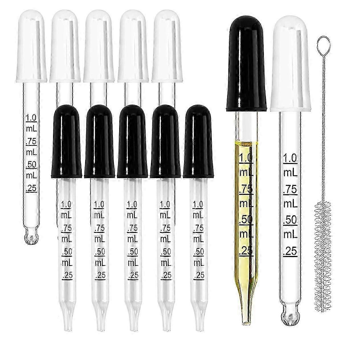 10 قطع قطارة العين مع المطاط ، قطارة زجاجية 1 مل ، قطارات سائلة للزيوت ، قطارات ماصة دقيقة