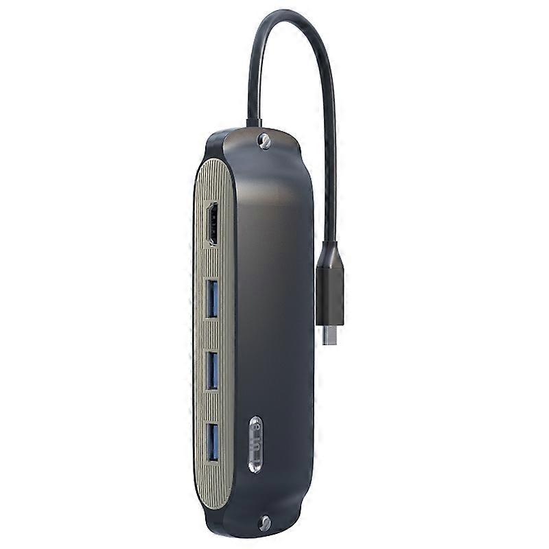 Type B BS8H Type-C Hub Converter to PD+USB 3.0+2xUSB 2.0+HD Video Output Port+2 Card Reader