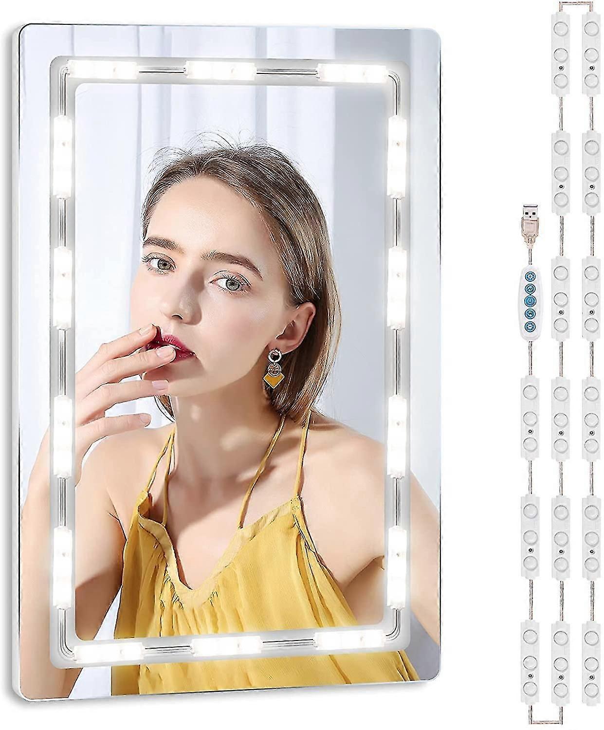 Dimmable Led Mirror Lights, Illuminated Make-up Set Mirror Lights With Leds For 5 Colors 5 Levels Of Brightness Make-up Lamp With Usb Power Cable Dimm