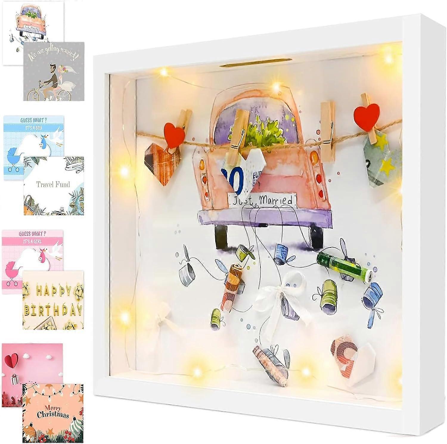 3D Photo Frame with Money Box and Plexiglass Display
