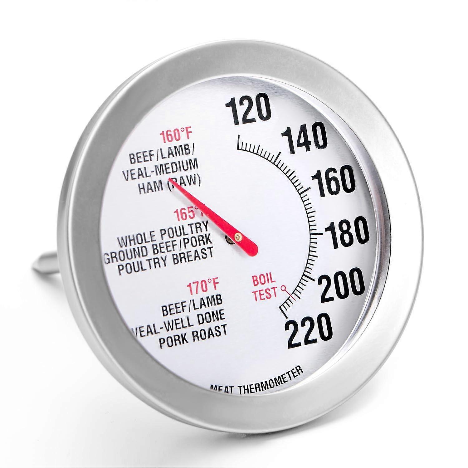 Stainless Steel Meat Thermometer with 2.4-Inch Dial for Accurate Beef and Poultry Cooking Temperatures