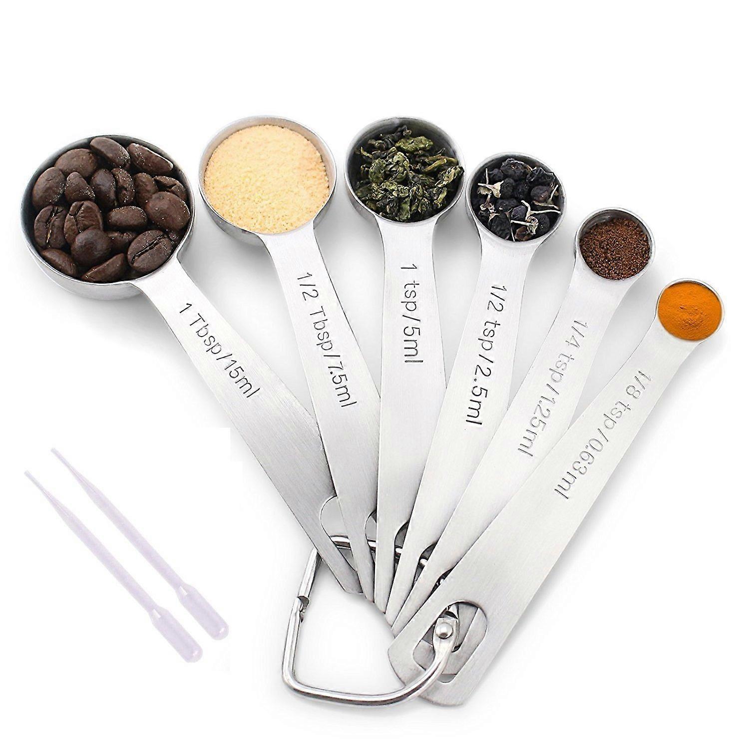 Stainless Steel Measuring Spoons Precision Baking Set Single Unit 1 Tablespoon 1 Teaspoon 1/2 Teaspoon 1/4 Teaspoon