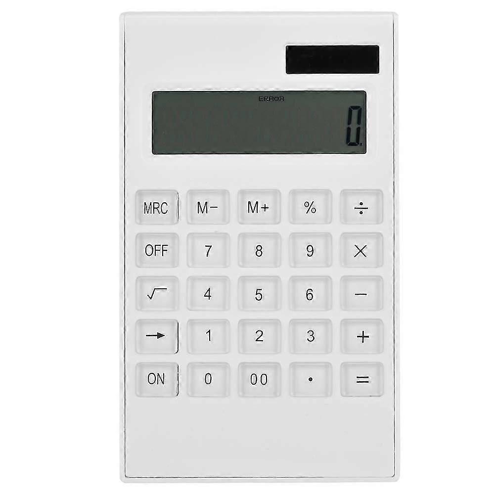 Scientific Desktop Calculator - Dual Powered (Solar and Battery) - White with Crystal Buttons